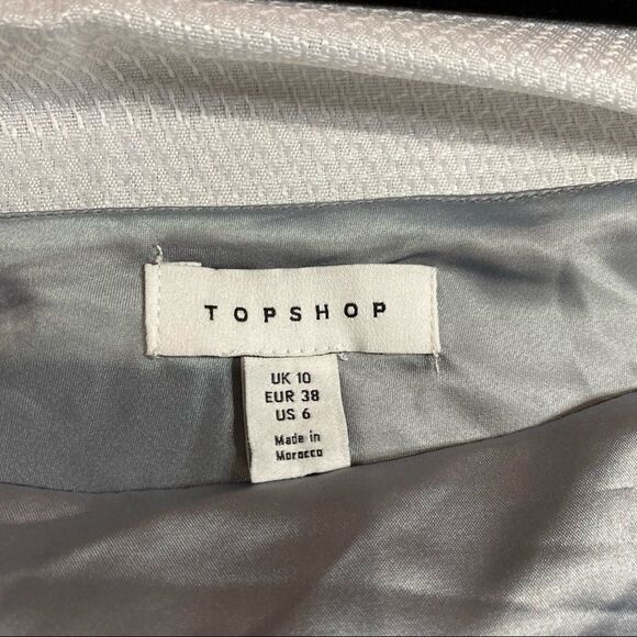 Topshop Silver‎ Shiny Crop Top with ties - Picture 3 of 6